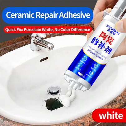 1pc Ceramic Repair Agent - Ultra-Strong Waterproof Bonding, Effective Hand Wash Basin Crack Repair, Powerful Cracking Glue For Bathtub, Toilet, Sink Restoration And Renovation