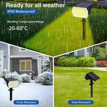 Solar Spot Lights Outdoor - 74 LED 3 Lighting Modes 2-In-1 Solar Landscape Spotlights, Outdoor Solar Lights For Yard Garden Pathway Outside Landscape - 4PK - 4 件裝 - 查看 2
