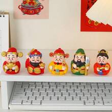 1 pieza Estatua decorativa del Dios de la Riqueza del Feng Shui, perfecta para escenas del hogar y la oficina, adorno de escritorio para el dormitorio, amuleto de la suerte de oficina, regalo de cumpleaños para amigos - Dios del Sur de la Riqueza - Chai Rong - Ver 2