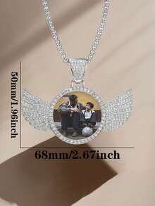 1pc Customized Photo Necklace, Personalized Couple Picture Frame Pendant, Women's Round Memory Pendant Necklace With Rope Chain, Hip-Hop Jewelry For Men Gifts For Mom And Dad, Gifts For Friends, Gifts For Couples, Gifts For Best Friends, School Supplies, For Teacher, For Boys And Girls, For Teenagers, Junior High School Students, Middle School Students, High School Senior High School Students, College Students, University Students, Freshman, Sophomore, Underclassmen,Delicate Romance - Nhiều màu - Xem 2