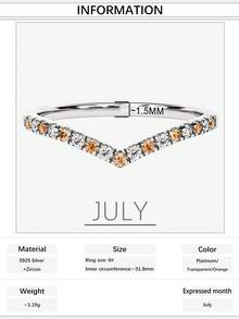 1pc Luxury S925 Sterling Silver V-Shaped Vita Chroma Ring With 12 Birthstones, Suitable For Women, Wedding, Gift For Girlfriend, Holiday - V-shaped - View 45