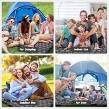 colchon matrimonialANNA TOSANI Colchoneta Camping Doble Autohinchable 196x125x10cm Esterilla Acampar Plegable Hinchable con Almohadas Colchón Impermeable Matrimonial Camping Senderismo al Aire Libre Gris - gris - Ver 2