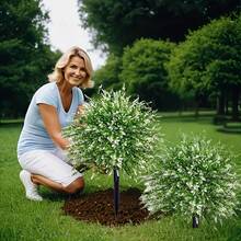 2pcs Artificial White Faux Lavender Bush With Stand, UV-Resistant Fake Lavender Shrub For Indoor Outdoor Home Garden Wedding Hotel Decor, Summer & Autumn - A - 查看 6