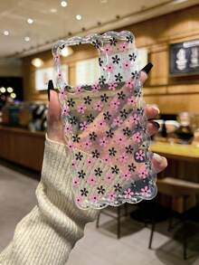 Floral Painted Braided Wave Edge Minimalist Elegant TPU Painted Anti-Drop Phone Case Compatible With IPhone 17pro/17Air /17/17promax 16/11/16pro/16plus/16promax/16e/15Promax/13/14/12/XS/XR/7G/8PXR /7/8, Painted TPU Anti-Drop Soft Case Compatible With IPhone 15Promax, 13, 14, 12, X, 12/14 Painted TPU Anti-Drop Soft Case - Multicolor - View 2