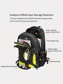 40L Outdoor Hiking Bag, Large Capacity Hiking Bag, Hiking And Sports Travel Bag, Travel Camping Backpack, Men's And Women's Backpack, College Student High School Return Backpack - Multicolor - View 2