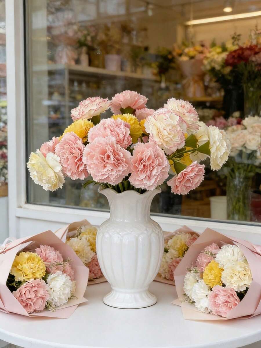 Artificial Carnations, Silk Carnations, Artificial Flower Stems, Finished Artificial Bouquets, High-End Living Room Decorations, Wedding Floral Arrangements, Suitable For Wedding Center Decorations, Bridal Bouquets And Table Settings, Bridal Showers, Table Settings, Home Parties, Mother's Day, Valentine's Day, Christmas, Weddings, Birthday Party Decorations And Gifts.