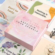 Bộ 50 tấm thiệp tiếng Anh sáng tạo dành cho phụ nữ, thiệp chúc mừng đóng hộp với những câu trích dẫn truyền cảm hứng hàng ngày, bưu thiệp năng lượng tích cực. - Bộ - Xem 7
