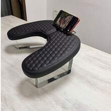 Soft Russian Butterfly Hand Pillow With Phone Holder, Removable & Foldable Nail Salon Manicure Hand Cushion With Phone Stand - Black - View 3