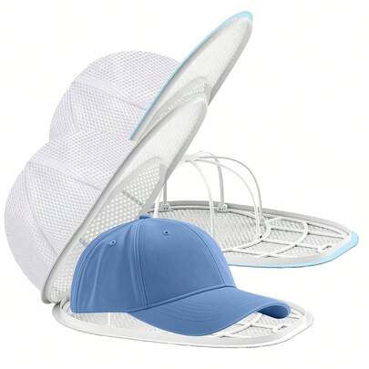 塑料拉链网眼帽子洗衣袋 - 透气设计，保持帽型，可机洗烘干，保护帽子，柔软网眼设计，透气网眼结构，衣物护理，拉链封口，轻便材质，晾干袋，适合运动爱好者，洗衣袋