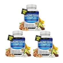 Magnesium Complex Supplement 8 Elemental 1000mg - Magnesium Glycinate, Citrate, Malate, Taurate, Chelated For Easy Absorption For Bones, Muscle, Recovery, Energy, Vegan Non-GMO 90 Capsules - 3 CÁI - Xem 1