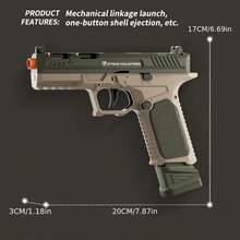 New SIG17 Soft Bullet Toy Gun, With 12 Shell Casings, 120 Bullet & 2 Magazine - Single Ejection Shell, Continuous Fire, Hollow Point Pistol, Toy Foam Bullet Gun, Outdoor Sports Shooting Game - màu đen - Xem 2