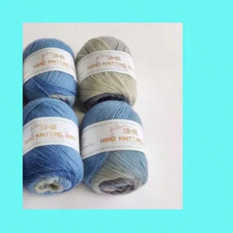 4 x 50克渐变彩虹针织纱线，清新亮丽，100%针织保暖纱线，适合编织儿童毛衣、钩织圣诞围巾、新年礼物、家居装饰DIY - A - 查看 21