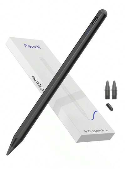 90mAh Capacity Stylus Pen With Anti-Mistouch And Tilt Sensing Features, Compatible With IPad 10 (10.9-Inch, 2022), IPad Air 4/5/6/M4, IPad A16 (11-Inch, 2025), IPad Air 11/13-Inch (M3/M2), IPad Pro 11/12.9-Inch - Black