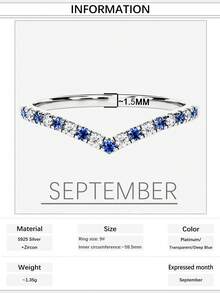 1pc Luxury S925 Sterling Silver V-Shaped Vita Chroma Ring With 12 Birthstones, Suitable For Women, Wedding, Gift For Girlfriend, Holiday - V-shaped - View 27