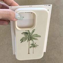 1个TPU软胶水彩椰树图案手机壳，兼容 17 Pro Max/17/16 Pro Max/15/13/12/11、S20 FE/A15/S24/A55，兼容红米Note 11/12/13 Pro，全包防摔软壳保护套，国际版，非国内版 - 白色 - 查看 3