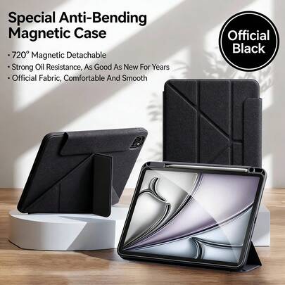 1个黑色经典平板电脑保护套，兼容iPad 11/2025/10.9/Air 4/5/6/7/2025/10.2/Pro 11/10/9.7/10.5，带睡眠/唤醒功能