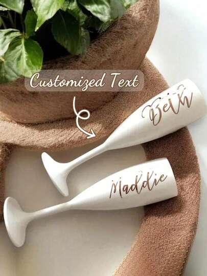 1pc Customized Acrylic Champagne Glass, Customized Plastic Stemware, Made Of PP Material, Shatterproof, Pressure-Resistant, Elegant Plastic Champagne Cup, Suitable For Wedding Toasts, Engagement Parties, Graduation Celebrations, Bachelor Parties, Bridal Showers, Baby Showers, Birthday Parties, Multi-Functional, Durable, Fashionable, Reusable.