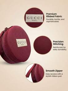 Gucci Encora Red Portable Makeup Bag - Women's Padded Cosmetic Case With Headphone And Coin Storage, Jewelry Organizer - Red - View 4