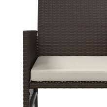 vidaXL Garden Sofa 2-Seater With Table And Stools Brown Poly Rattan - Yellow - View 8