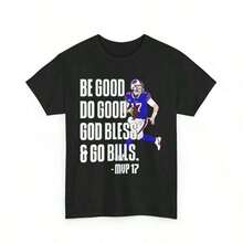 Be Good Do Good God Bless Go Bills Shirt, 17 Josh Football T-Shirt - 黑色 - 查看 1
