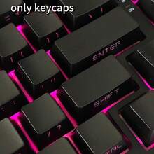 133 Keys Full Set Custom DIY Keycaps, Pure Black Side-Etched Translucent, PBT Material - Only Keycaps - View 5