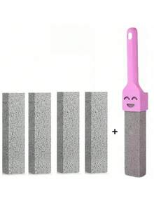 3/2/1pc Bathroom Cleaning Stone With Handle, Heavy Duty Stain Removal For Toilet, Grill And Tile, Pink And Yellow/Purple - Multicolor - View 4