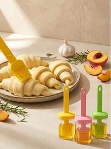 Mess-Free 2-In-1 Basting Brush And Jar Set, Silicone Oil Dispenser With Lid For Baking & BBQ, Heat Resistant Macaron Color Kitchen Gadgets For Pancakes And Pastries (Cooking Lovers), (Healthy Eaters), (Exquisite Moms), (Baking Beginners) (Home Baking),(Outdoor BBQ),(Air Fryer Accessories) - Multicolor - View 3