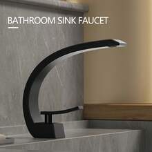 Zhuomixer Sliver/Matte Black Single-Handle Bathroom Sink Faucet, Low-Arc Modern Basin Faucet, Brass Single-Hole Vanity Mixer Tap With Supply Hose, Suitable For Basin, Sink, RV, Wash Basin, Bathroom Deccor,Practical Gift - 霧面黑 - 查看 2