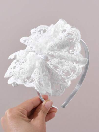 1pc Fairy Lace Headband For Girls Solid Color Floral Hair Hoop Elegant Lace Hairband Wedding Party Headwear Girls Gifts Teens Hair Accessories