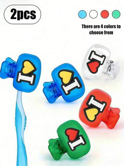 多巴胺牙刷收纳夹 - 卡通爱心造型，便携式牙刷套，旅行牙刷收纳盒，便携式牙刷头保护夹，牙刷收纳夹，牙刷保护套，保护牙刷头，便携设计方便携带，旅行防尘牙刷头套，送给爱人、朋友、家人、老师、旅行爱好者的最佳礼物，居家和宿舍必备