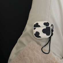 Retro Fashion Blue & White Animal Print Lanyard Earphone Case Compatible With AirPods Pro 2, Cute Apple 4/3/2/1 Protective Cover, Minimalist Design For Women - Multicolor - View 13