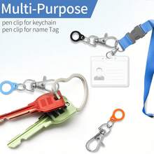 3/6pcs Minimalist Pen Clips, Silicone Pen Clips Keychain, Suitable For School, Office, Ballpoint Pen, Fountain Pen, Back To School Ideal Gift - A - View 7