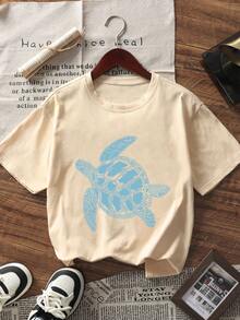 2 Stücke/Set bedruckte Kurzarm T-Shirts für Tween Mädchen, geeignet als Sommer-Oberteile für junge Schülerinnen - Verschiedenfarbig - Übersicht 7