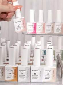 60色15毫升透明果冻指甲油套装，可卸UV/LED凝胶指甲油，附色卡，适合夏季美甲，包含蓝色、紫色、橙色和绿色闪粉可卸凝胶指甲油，适合女性和女孩，闪粉凝胶指甲油，情人节礼物，美甲用品 - 無色 - 查看 4