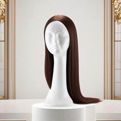 Long-Neck Foam Female Head Mannequin, Foam Human Body Model, Used For Storing Wigs, Displaying Wigs, And Showcasing Hats, Suitable For Styling Practice