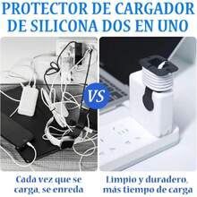 Juego de 2 Protectores de Cargador de , Protección contra Cables Enredados, Funda Adaptador de Corriente de Silicona para , Protector de Cable Multicolor (Negro & Blanco),41156433 - Granate - Ver 6