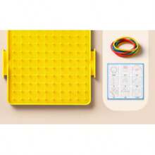 Double-Sided Plastic Pegboard, Geometric Shape Pegboard, Student Learning Tool For Grades 1-2, Synchronized With Textbooks. [Includes 10 Rubber Bands And Instruction Sheet] - Multiple - View 7