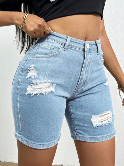شورتات جينز نسائية صيفية كاجوال مزينة بالشعر المموج، جينز مطاطي ضيق، مناسبة للعطلات والشاطئ والحفلات والمهرجانات والأزياء الكاوبوي