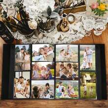 Lanpn Photo Album 4x6 1000 Pockets, Extra Large Big Capacity Linen OUR MEMORIES Hardcover Large Photo Book Photobook That Holds 1000 Vertical And Horizontal Pictures Black - ColorB - 查看 4