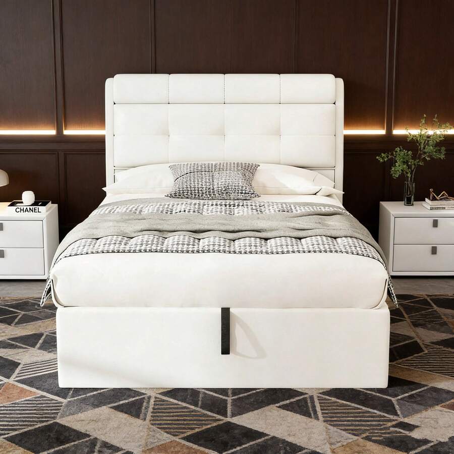Bed Bases & Foundations - White + PU + 90cm*200cm - View 1