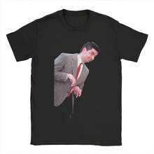 Camiseta de Mr Bean Blackadder, actor y comediante Rowan Atkinson, para hombres, camisetas de algodón, cuello redondo, camiseta de manga corta - Negro - Ver 10