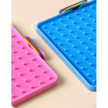 Double-Sided Plastic Pegboard, Geometric Shape Pegboard, Student Learning Tool For Grades 1-2, Synchronized With Textbooks. [Includes 10 Rubber Bands And Instruction Sheet] - Multiple - View 4