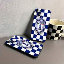 Logotipo del Pachuca Club de Fútbol sobre fondo a cuadros. Esta elegante funda es compatible con Samsung, Apple, OPPO, , etc. Fabricada en TPU flexible, resistente a golpes y arañazos, ofrece una excelente protección contra caídas y un agarre cómodo. Es un regalo ideal para familiares, amigos y seres queridos, ideal para festivales, San Valentín, , funda para iPhone y funda negra. - Negro - Ver 7