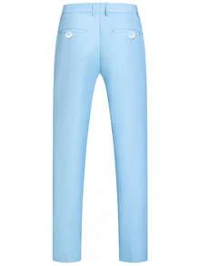Bộ vest công sở nam cao cấp SuitGent 3 món, phối màu độc đáo, trang phục cưới cho chú rể, áo khoác và quần tây dáng ôm, bộ tuxedo mùa xuân. - Màu xanh nhạt - Xem 6