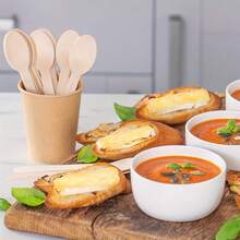 10pcs/50pcs/100pcs Disposable Wooden Spoons, Portable And Suitable For Takeout, Outdoor Activities, Picnics, Camping, Parties And Various Events - Multicolor - View 3