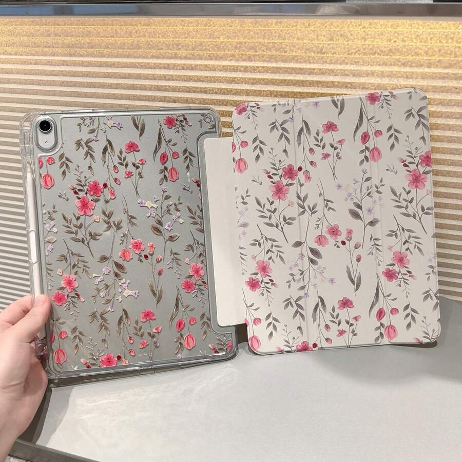 Compatible With Huawei MatePad SE 11 "Tablet Protective Case, MatePad Case, Compatible With MatePad 11.5 "Tablet Case, Magnetic Closure, Three Fold Tablet Protective Cover, Intelligent Sleep Wake-Up, High Transparency Acrylic Back Panel With Pen Slot, Compatible With Redmi Pad 2 11" Tablet, Compatible With Redmi Pad SE 11 Inch Tablet Protective Case - Clear - View 1