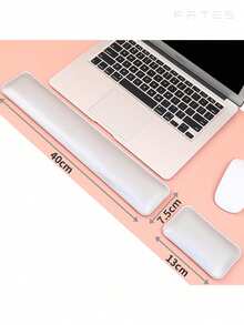 Soft Leather Keyboard Wrist Rest, Memory Foam Material, Easily Relieves Typing Pain, Keyboard & Mouse Pad Set, Suitable For Computer, Laptop, Home And Office - Pink - View 6