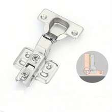 2个液压橱柜铰链，带缓闭功能，可调节，适用于厨房橱柜门，含螺丝 - 銀色 - 查看 11