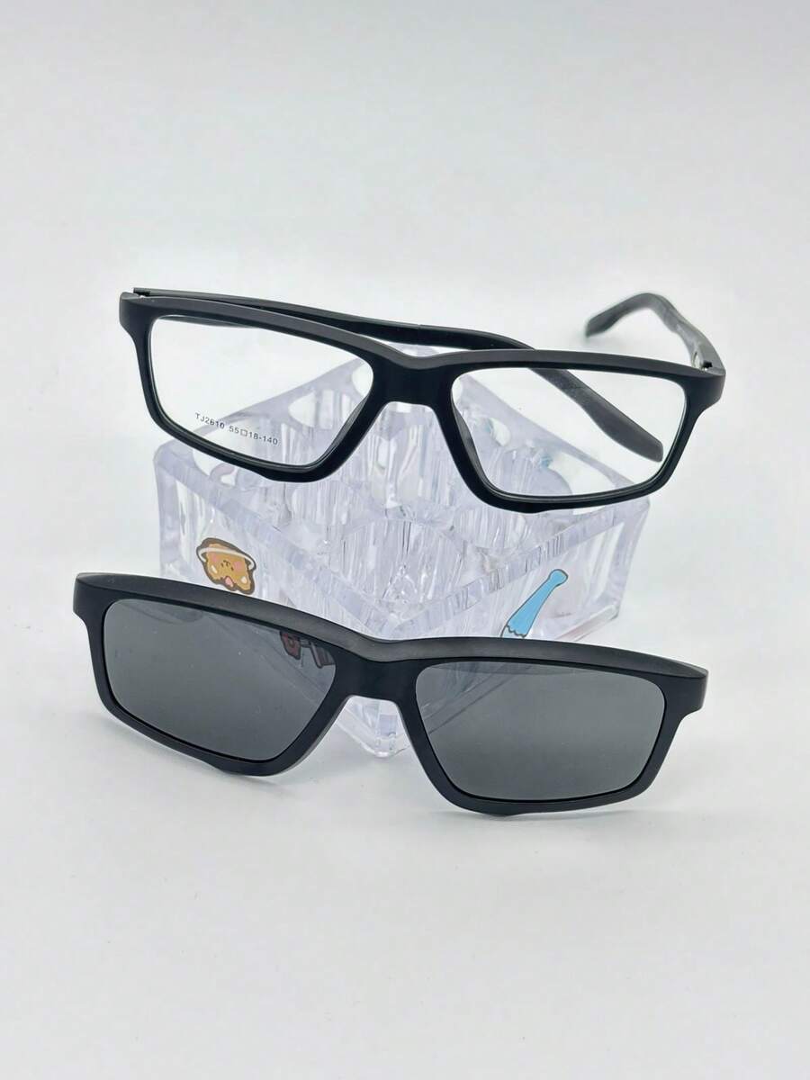 1 Lentes para Graduación 2610 Clips 2 un 1de Imán para ombre quadrado material TR 90 lente anti blu Liso Casual Casual Ninguno - Azul marino - Ver 1