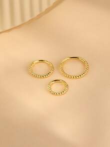 1 Pair S925 Sterling Silver Twisted Hoop Earrings, Classic Twisted Ear Cuff Earrings, Gold Plated Hypoallergenic Stud Earrings Suitable For Cartilage, Earlobe, Helix - Single Earring - View 6